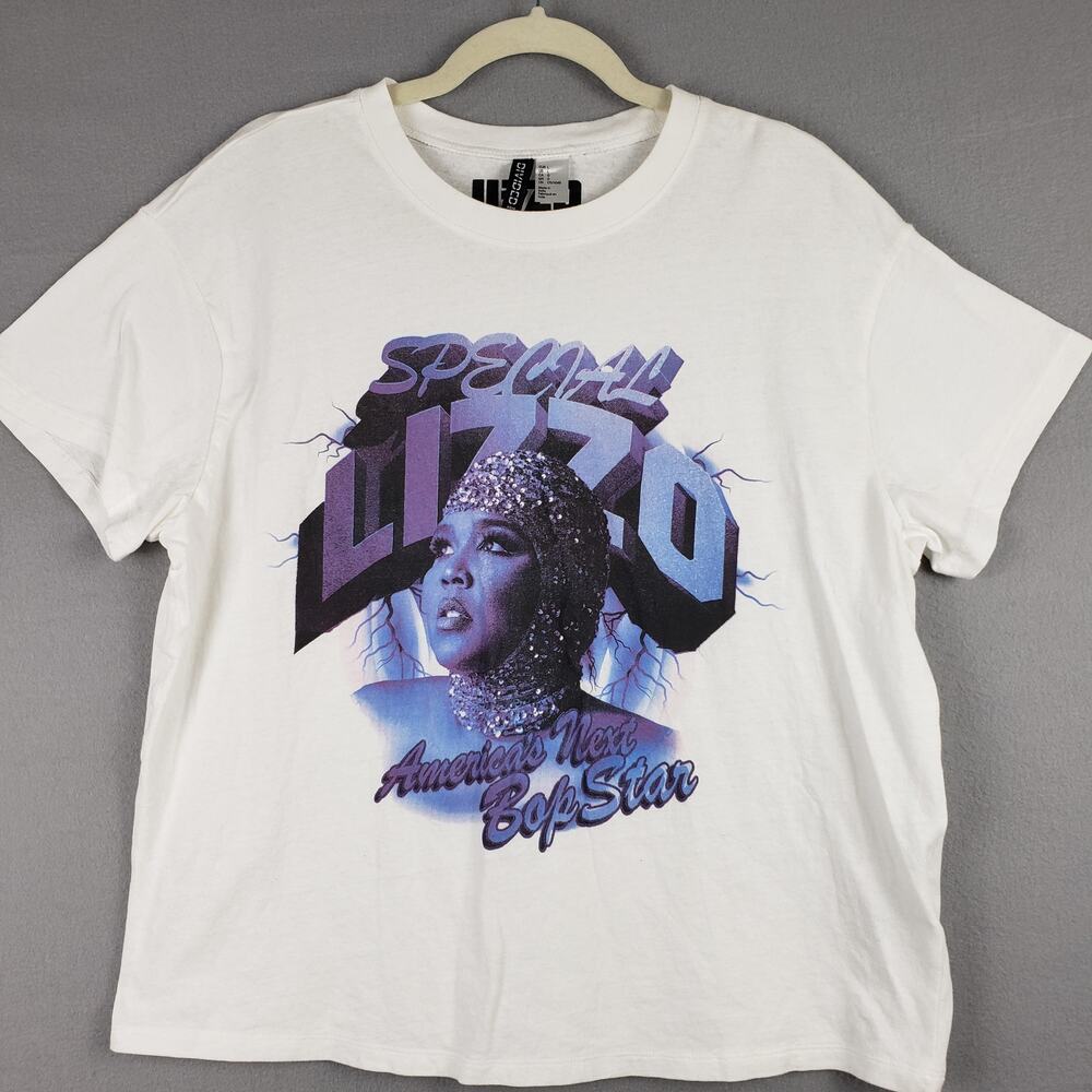 Divided X Lizzo Size L Graphic Tee Shirt White Americas Next Bop Star Streetwear